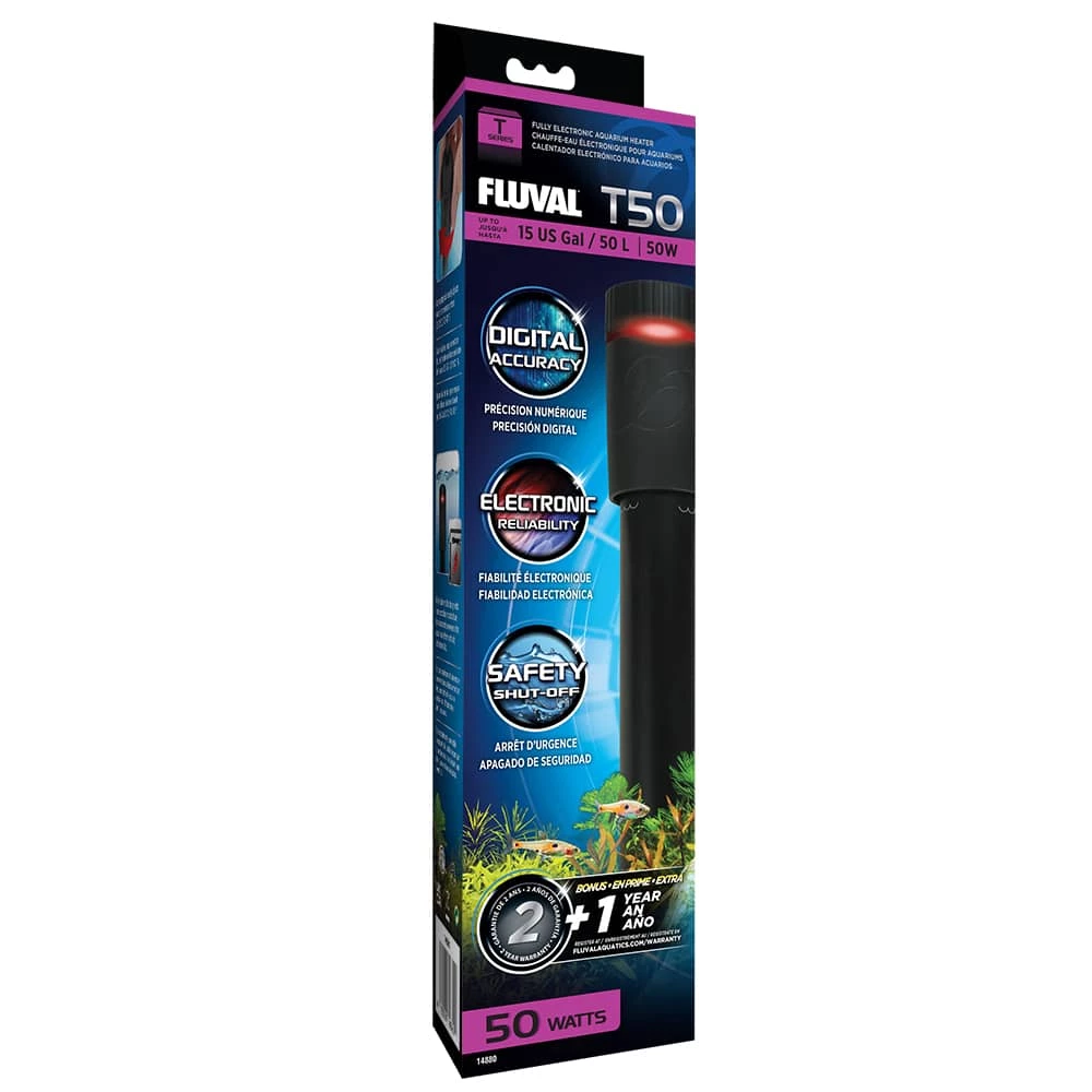 Fluval T50 Fully Electronic Aquarium Heater 50W 1 Fluval T50 Fully Electronic Aquarium Heater 50W