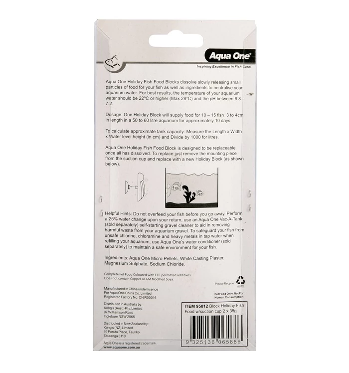Aqua One Holiday Fish Food Block With Suction Cups 2 Aqua One Holiday Fish Food Block With Suction Cups - Image 2