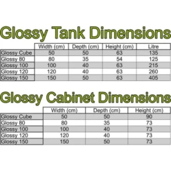 AquaEL Glossy 100 White Package 215L -EXO TERRA Sales Shop aquaelglossy100dimensions