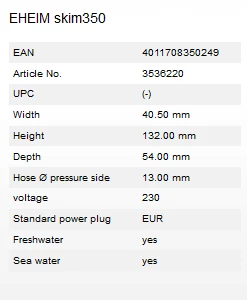 Eheim Skim 350 Surface Skimmer 5 Eheim Skim 350 Surface Skimmer - Image 5