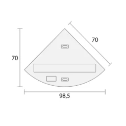 Juwel Trigon 190 LED Corner Aquarium - Black -EXO TERRA Sales Shop juweltrigon190ledaquariumtopdimensions