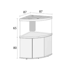 Juwel Trigon 350 LED Corner Cabinet - White 10 Juwel Trigon 350 LED Corner Cabinet - White -EXO TERRA Sales Shop juweltrigon350dimensions 1