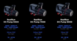 Red Sea ReefRun DC Pump 5500 -EXO TERRA Sales Shop reefrunpumpspecs